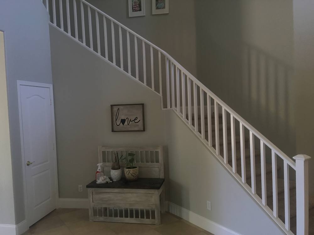 Refinished staircase banister